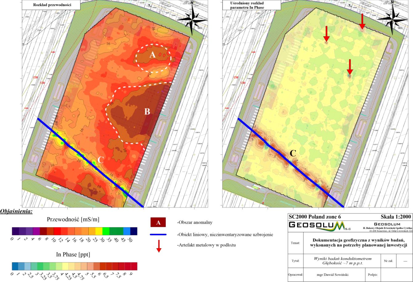 mapa rozkładu przewodności elektrycznej oraz parametru in phase